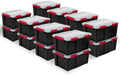 Sterilite 16 Pack Gasket Box, Stackable Plastic 20 Gallon Storage Container with Lids, Black - Waterproof and Dustproof Tote for Home Organization by Sterilite