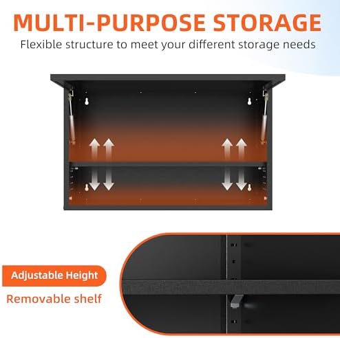 Garage Wall Cabinet, 19.7" H Metal Wall Cabinet with Up-Flip Door - Image 5
