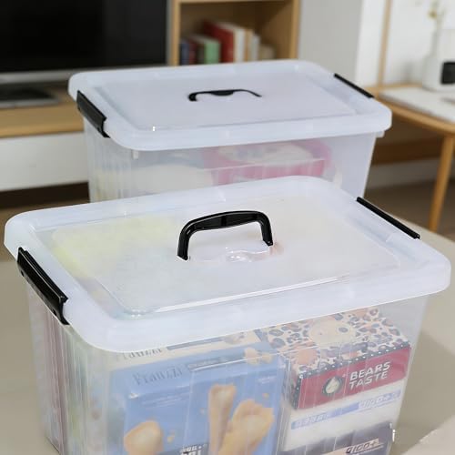 Zopnny 25-Qt Clear Plastic Storage Bin with Lid and Handles, 4-Pack - Image 3