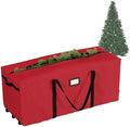 Rolling Christmas Tree Storage Bag - Holds 9-Foot Artificial Trees, Holiday Decorations, Inflatables, Garland, and More by Elf Stor (Red) by ElfStor