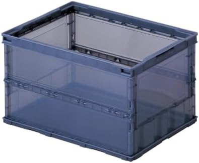 Trusco TSK-O50B-BK Thin Folding Container, Skeleton, 12.8 gal (50 L), Black, Storage Box by Trusco