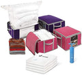 VOUNOT Set of 4 Vacuum Storage Bag Large Capacity XXL | 4 Vacuum Bags with 4 Storage Boxes | 2 Small Model 154L and 2 Large Models 484L | Compression Bag- Compression Box, Multi-Coloured by VOUNOT