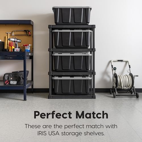 IRIS USA 4-Pack 27 Gal Heavy Duty Storage Tote Bins with Lids, Gray - Image 4