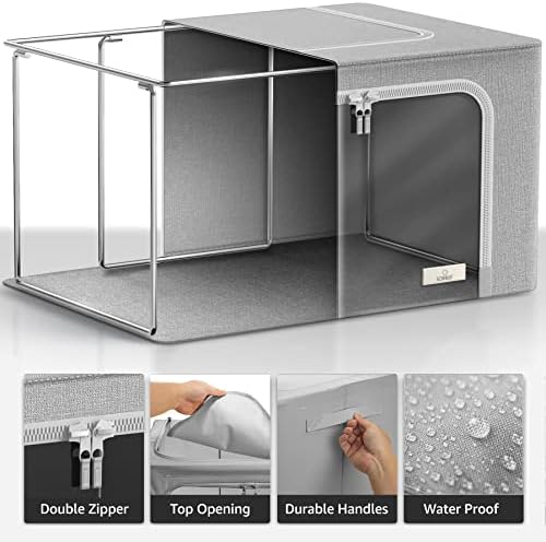Sorbus Jumbo Clothing Storage Bins with Clear Window (2 Pack, Grey) - Image 3