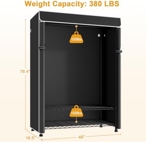 ULIFHOME H5C Max Clothes Rack with Cover, Covered Clothing Rack Heavy Duty - Image 5