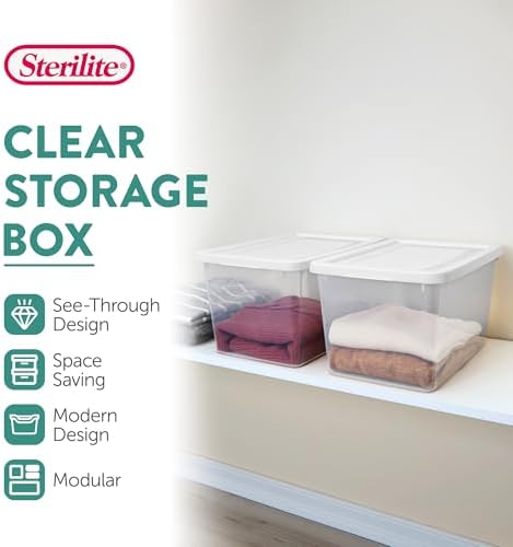Sterilite Storage Box, Stackable Clear Plastic Bins, 20 Quart, 24-Pack - Image 2