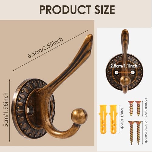 BOZWELL 6 Pack Matte Black Towel Hook Heavy Duty Wall Hooks Hanger Coat Hook Robe Hook Bathroom Wall for Livingroom Bedroom Kitchen Closet YG02B-6 - Image 3
