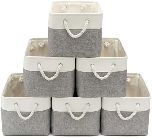 15x11x10 In Foldable Fabric Large Storage Bins with Handle 6 Pack by VQRTEXAStorageBasket