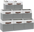 JTIEO 8 Pack Collapsible Storage Baskets 15"x11" for Shelves, Fabric Bins with Sturdy Handles, Decorative Closet Storage Baskets for Organizing Clothes, Toys, Nursery, Living Room by JTIEO