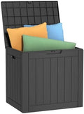 Vixzen 30 Gallon Deck Boxes Outdoor Waterproof, Lockable Storage Box for Patio Cushions Storage Furniture, Garden Tools, Pool Supplies, Weatherproof and UV Resistant (Black, 30 Gallon) by Vixzen