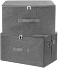 ANMINY Fabric Storage Bins with Zipper Lids, 18"x14"x10", Gray, 2 PCS by ANMINY