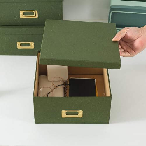 Soul & Lane - Green Decorative Memory Storage Boxes with Lids, Set of 3 - Image 3