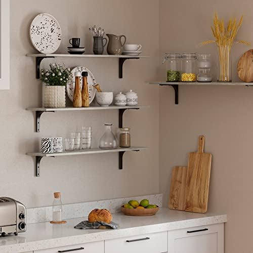 DINZI LVJ Long Wall Shelves, 39.4Inch Wooden Wall Mounted Shelves, Set of 2 - Image 4
