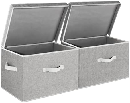 StorageWorks Fabric Storage Bins with Lids, Closet Storage Bins by StorageWorks