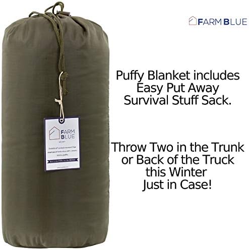 Farm Blue OD Green Army Camping Blanket Tactical Woobie Blanket Poncho Liner - Lightweight, Multifunctional, All Weather Blankets - Camping Gear, Backpacking and More Use - Olive Drab Green - Image 6