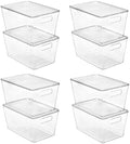 Vtopmart 8 Pack Clear Stackable Storage Bins with Lids and Handles, Large by Vtopmart