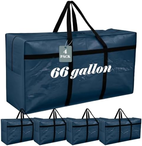 4 Pcs 66 Gallon Extra Large Moving Bags Heavy Duty Storage Bag by Clysee