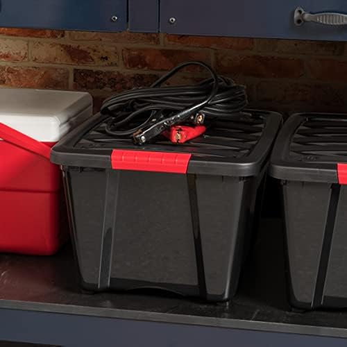 IRIS USA 4-Pack 32 Quart Storage Bins with Lids, Black - Image 3