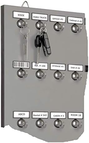 Key Hook, Key Rack #35MGN, 35 Extra Space Bolted Metal Hooks with Customize Name Plate, (35 Sets of Tag & Ring Included) - Made in USA - Image 3