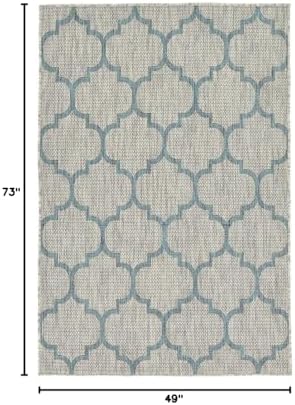 Unique Loom Outdoor Trellis Collection Area Rug (4' 1" x 6' 1" Rectangle, Gray/ Ivory) - Image 2