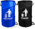 33 Gallon Capacity Large Durable Waterproof Combo pop up Recycle and Trash Collapsible Garbage containers, cans with Zipper Cover Great for Outdoor Indoor use -Camping, Party, Backyard, Beach by Gigco21