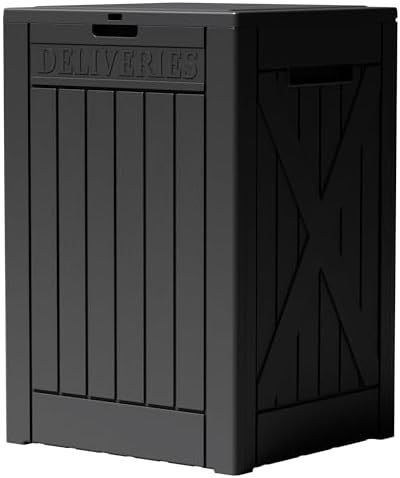 Greesum 52 Gallon Extra Large Deck Box with Lock, Dark Black by BuynowfromGreesum