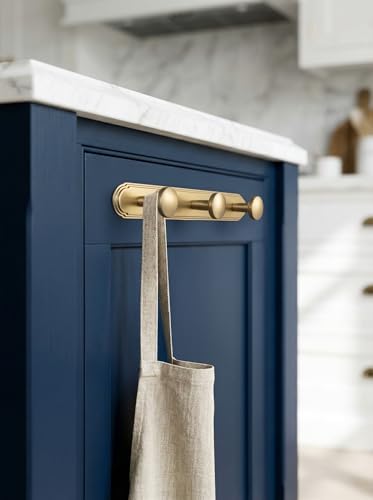 Goo-Ki Champagne Bronze Coat Rack Wall Mount with Orbit Rim Backplate, Modern Heavy Duty Zinc Coat Hooks, Soft Gold Hat and Towel Hanger Rail for Entryway, Bathroom and Mudroom (3 Hooks) - Image 5