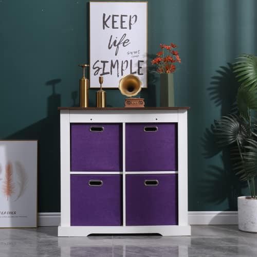 13x13x13 Inch Foldable Cube Storage Bins with Metal Handles, 4 Pack - Image 5