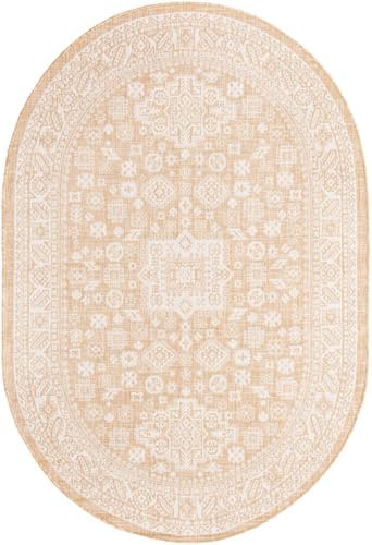Rugs.com - Outdoor Aztec Rug – 5' 3 x 8' Oval Natural Indoor/Outdoor Rug – Weather Resistant Flatweave for Patios, Decks, and Porches - Image 3