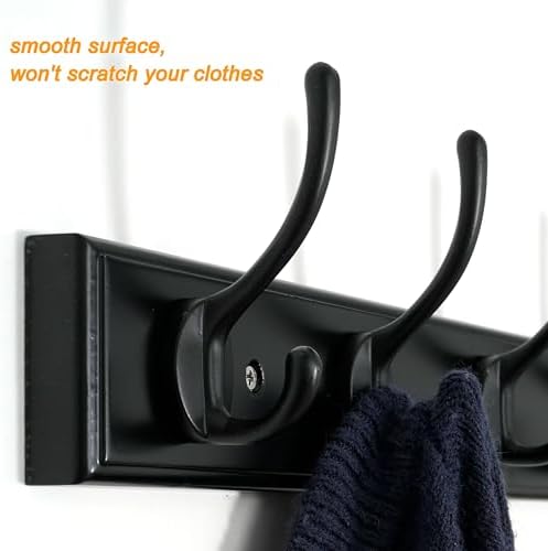 WEBI Coat Rack Wall Mount,38 1/4" Long Coat Hooks Wall Mounted,Bamboo Coat Hanger Wall Hook Rack,Jacket Hanger,10 Hooks for Hanging Coats,Clothes,Hats,Black - Image 6