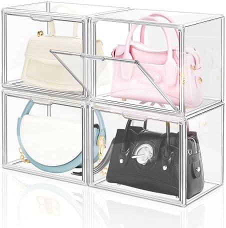 DILIBRA 4 Packs Clear Plastic Handbag Storage Organizer for Closet Small by DILIBRA