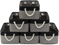 13.8x9.8x6.7 Inch Fabric Small Storage Bins with Handles 6 Pack by VQRTEXAStorageBasket