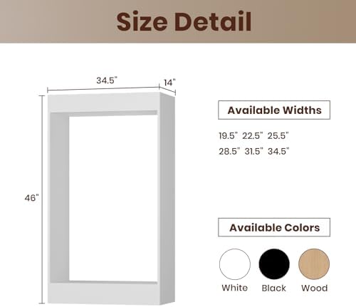 ROOMTEC 34.5" Double Hanging Closet Unit, Modular Closet System with Hanging Rod, Wardrobe Organizer for Bedroom or Walk-in Closet, Wall Mounted, Customizable Clothes Storage Unit, White - Image 2