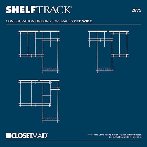 ClosetMaid ShelfTrack Wire Closet Organizer System, Adjustable from 5 to 8 Ft., with Shelves, Clothes Rods, Shoe Shelf, Hardware, Durable Steel, White - Image 6