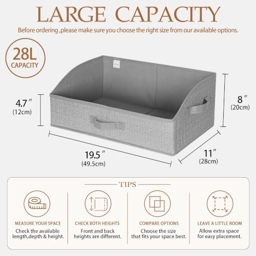 WUIKE 6-Pack Trapezoid Storage Bins, Herringbone Gray, Extra Large - Image 2