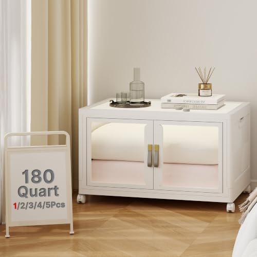 UAMFURI Stackable Storage Bins with Lids, 180QT Extra Large Storage Cabinet by UAMFURIDirect