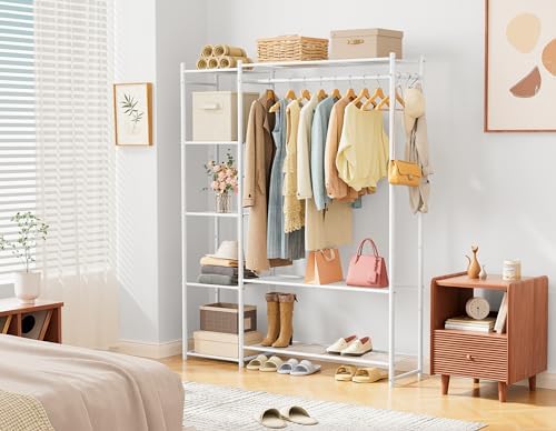 HOMIDEC Wardrobe Closet,Portable Clothes Rack with 4 Tiers Shelves - Image 2