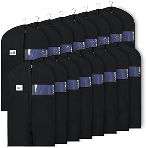 KEEGH 40 in Suit Bags for Closet Storage (Set of 16) Black by KEEGH