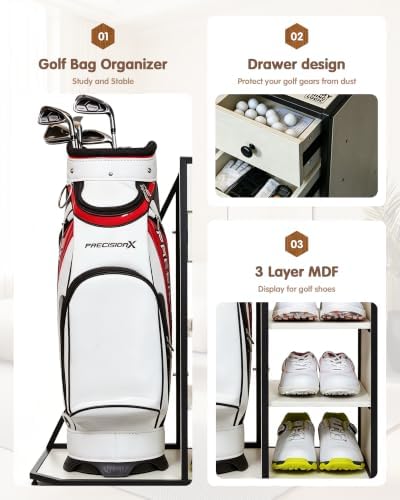 Mythinglogic Furniture-Style Golf Bag Organizer with Drawers and Shelves - Image 2