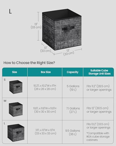 SONGMICS Storage Cubes, Set of 10, 13-Inch Foldable Closet Organizers - Image 5