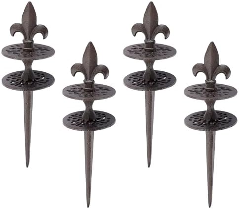 OwnMy 4PCS Cast Iron Garden Hose Guide Stakes Heavy Duty Hose Guide Spikes by OwnMy