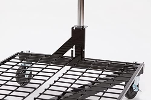 Econoco Brand Commercial Rolling Z-Rack with Wire Shelf - Black Base - Image 5