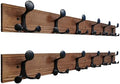 SKOLOO 36-Inch Wood Coat Rack Wall Mount with 6 Triple Hooks, Pine Material, Charred Golden Brown Finish, Ideal for Family Entrances, Classrooms, and Pet Supplies Storage, Pack of 2 by SKOLOO