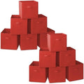 Casafield Set of 12 Collapsible Fabric Cube Storage Bins, Red - 13" Foldable Cloth Baskets for Shelves, Cubby Organizers & More by Casafield