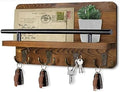 Key Holder for Wall, Wooden Key Hooks Wall Mount Mail Organizer Hanger Rustic Wooden Mail Rack Organizer with Hooks for Home Mudroom Office Entryway Hallway by Felenny