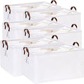 Hinwo 70L Extra Large Canvas Storage Bin with Lid and Handles, 6-Pack by Hinwo