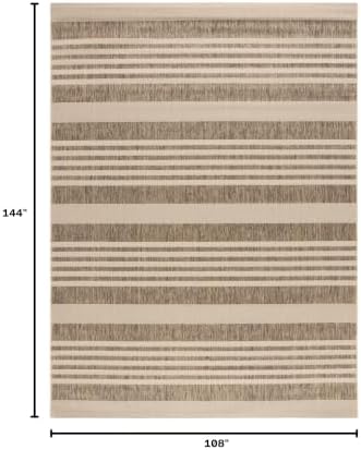 SAFAVIEH Courtyard Outdoor Area Rug 9x12, Large Brown & Bone CY6062-242 - Image 2