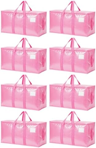 Songrey Extra Large Heavy Duty Moving Bags, 8 Pack, Pink by Unknown