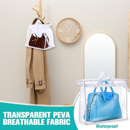 Chumia 20 Pack Clear Dust Cover Handbag Storage Organizer 3 Size, White - Image 5