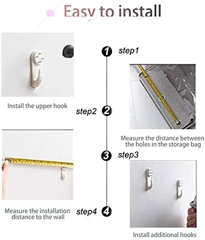 Handbag Organizer Storage Purse Bag Hanger with 4/5 Easy Access Deep Pockets Fully Sealed with Zipper dust-Proof for Closet Wall…(Gray, 4 Pockets) - Image 4